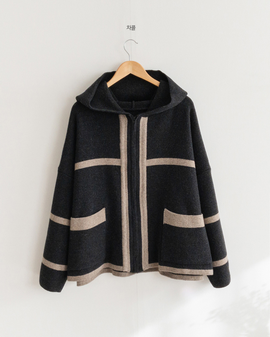 Zip Up Hoodie Knit Cardigan-holiholic.com