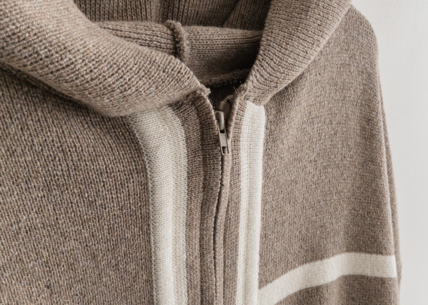 Zip Up Hoodie Knit Cardigan-holiholic.com