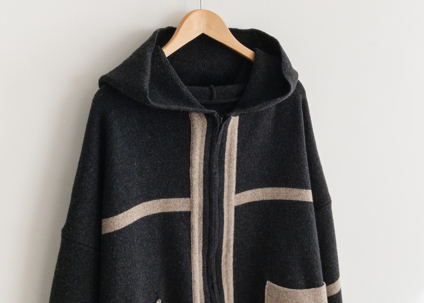 Zip Up Hoodie Knit Cardigan-holiholic.com