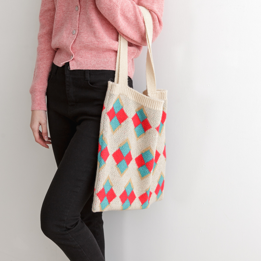 Square Knitted Tote Bag-Holiholic