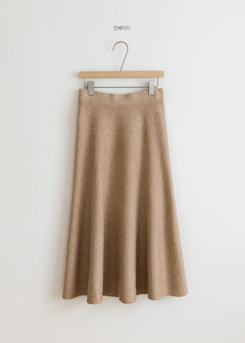 Elastic Waist Flare Knit Skirt-Holiholic