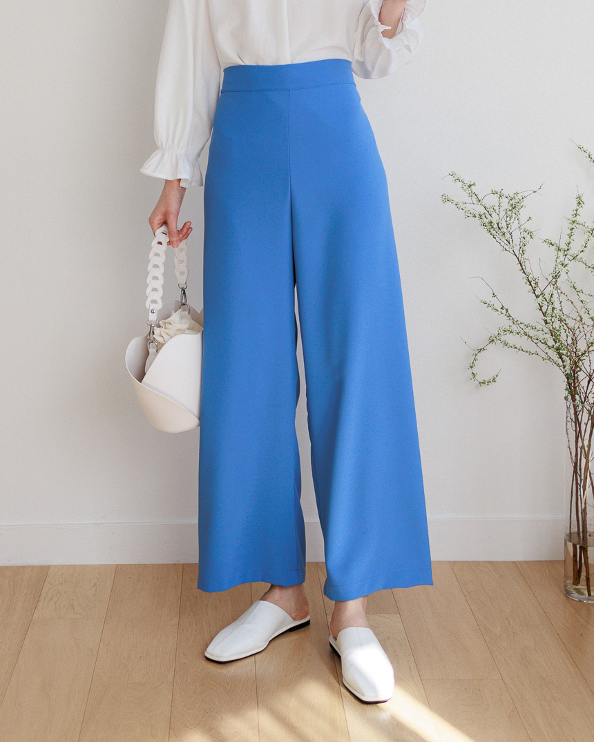 Elastic-waist Wide Pants-Holiholic